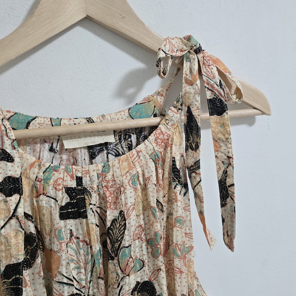 Ulla Johnson Samar printed sleevless ruffle hem midi dress nwot size 10 - Picture 6 of 8